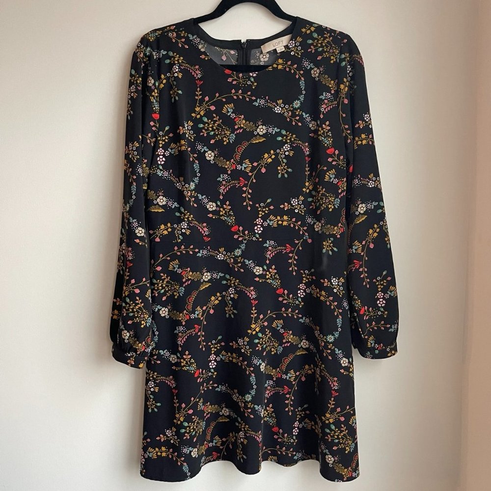 LOFT Women's Floral Long Sleeve Dress